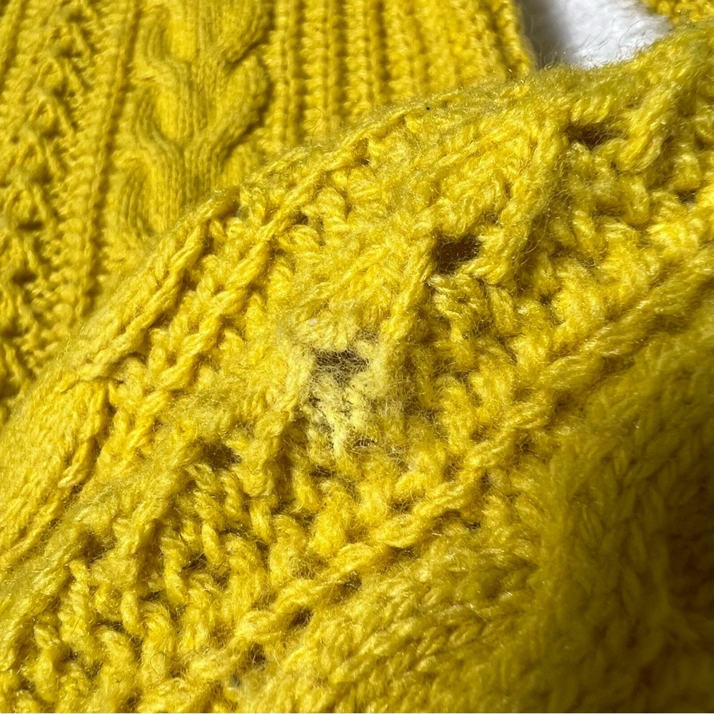 J. Crew Mustard Yellow Pom-Pom Cable Knit Sweater - Picture 14 of 14